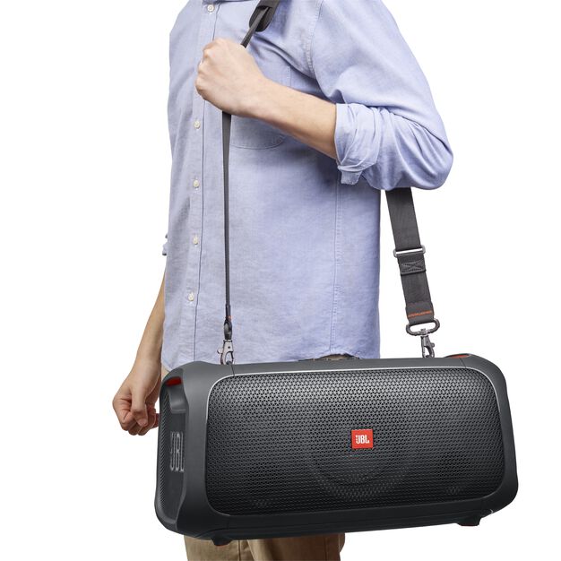 JBL PartyBox On-The-Go - Black - Portable party speaker with built-in lights and wireless mic - Detailshot 4